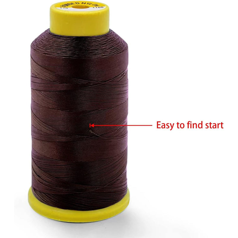 VIP Extensions Rayon Nylon Heavy Duty Weaving Thread Weaving Thread White Smoke AA-Dark Brown