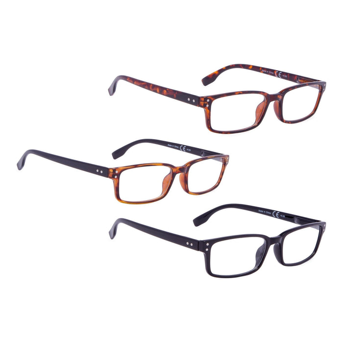 Eyekeeper.Com - Reading Glasses 3 Pack Stylish Rectangle Readers 3-R097