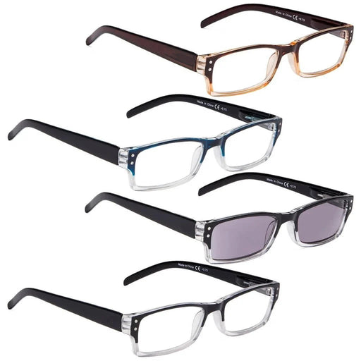 eyekeeper.com READING GLASSES 4 Pack Include Sunshine Readers 3-R012 Eyeglasses