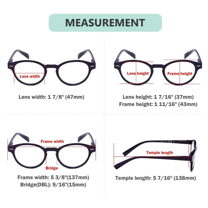 Eyekeeper.Com - Reading Glasses 4 Pack Retro Key Hole Readers 3-R091