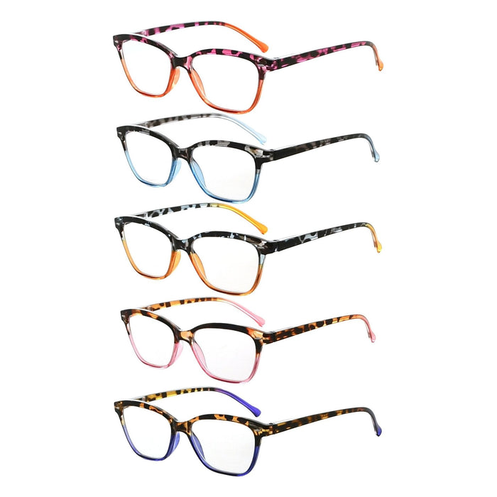 Eyekeeper - 5 Pack Stylish Cat-Eye Tortoise Reading Glasses R9111