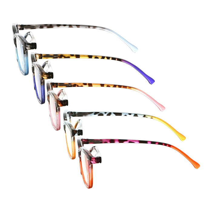 Eyekeeper - 5 Pack Stylish Cat-Eye Tortoise Reading Glasses R9111