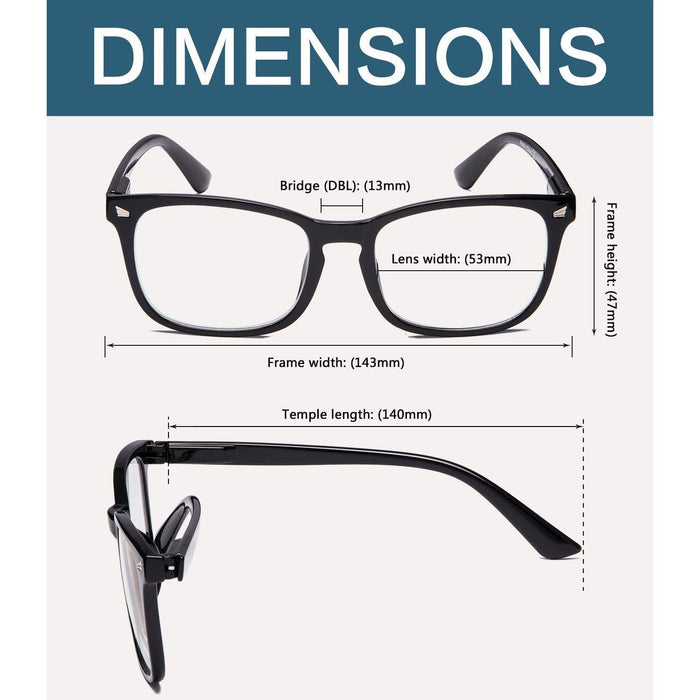 Eyekeeper.Com - Stylish Reading Glasses Rectangle Readers 5-Rt1801