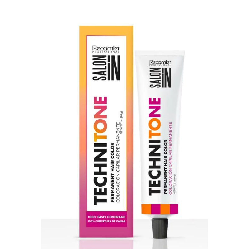 VIP Extensions Recamier Salonin Techni Tone Permanent Hair Color Creme Low Ammonia Dyes 2.11oz-60gr (8.00 Light Intense Natural Blonde Hair Care