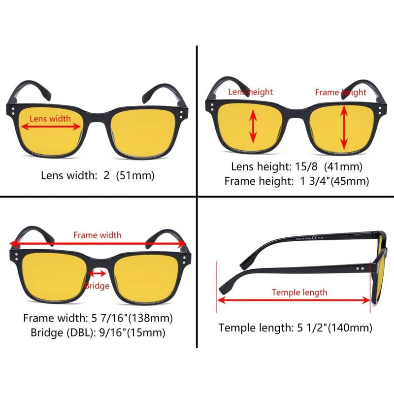 eyekeeper.com Rectangle Blue Light Blocking Reading Glasses Stylish Readers HPT1804 Eyeglasses