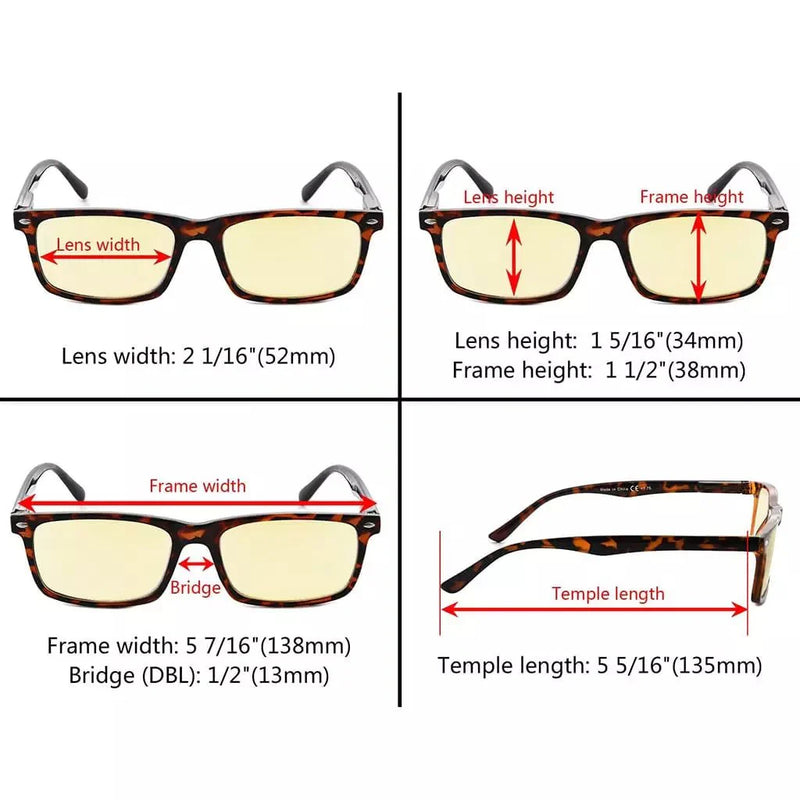 eyekeeper.com Rectangle Blue Light Blocking Reading Glasses TMCG899-6 Eyeglasses