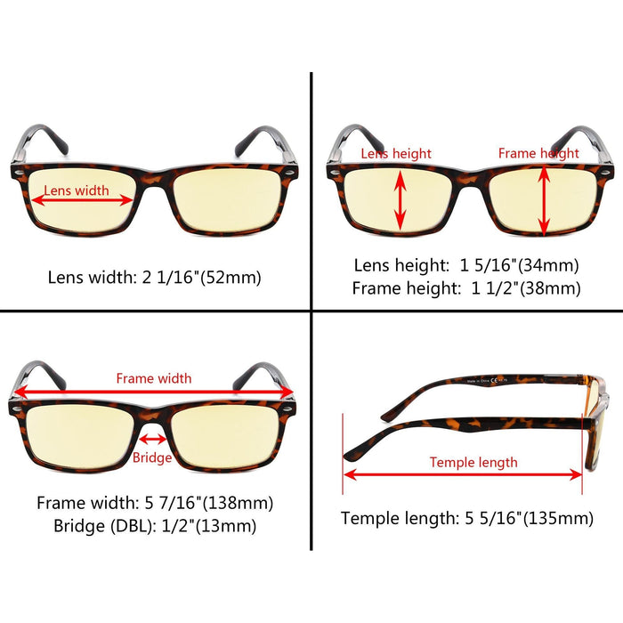 Eyekeeper.Com - Rectangle Blue Light Blocking Reading Glasses Tmcg899-6