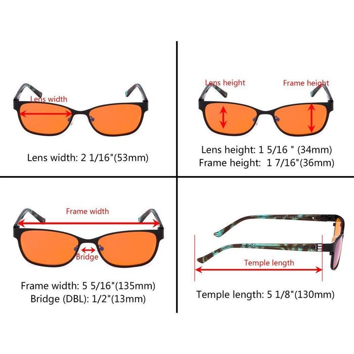 Eyekeeper.Com - Rectangle Blue Light Blocking Reading Glasses Lx17012