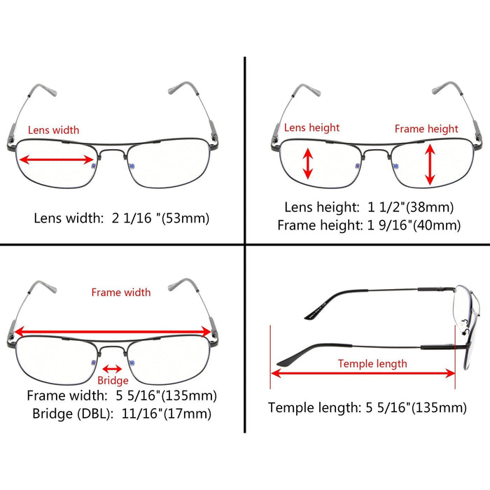 Eyekeeper - Chic Full-Rim Progressive Multifocus Reading Glasses M1705