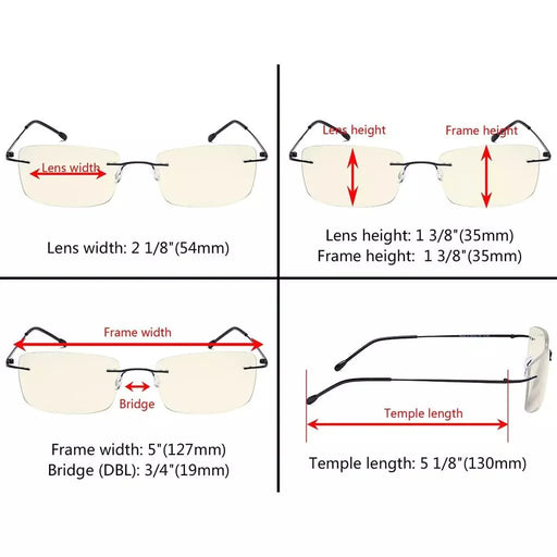 eyekeeper.com Rectangle Progressive Multifocus Readers MWK9 Eyeglasses