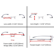 eyekeeper.com Rectangle Rimless Reading Glasses R14001 Eyeglasses