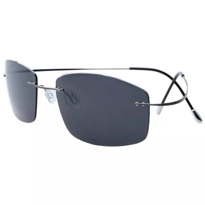 eyekeeper.com Rectangle Rimless Titanium Frame Polarized Sunglasses S1504 Sunglasses