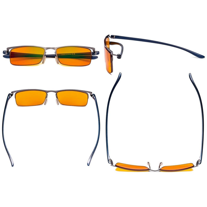 Eyekeeper.Com - Rectangle Half-Rim Blue Light Blocking Eyeglasses Ds12625