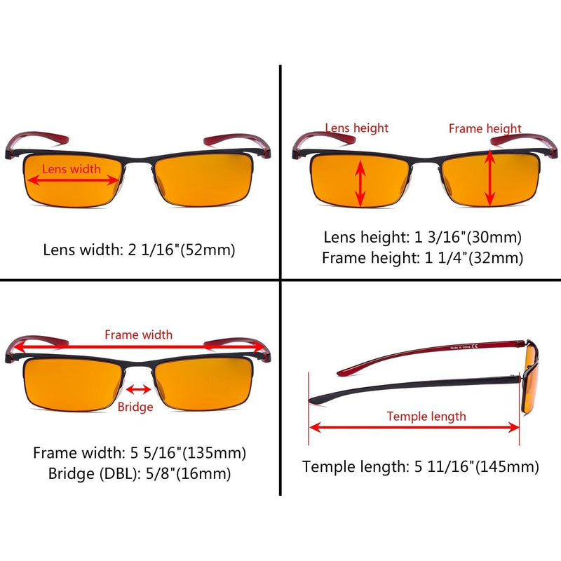 eyekeeper.com Rectangle Half-rim Blue Light Blocking Eyeglasses DS12625 Eyeglasses