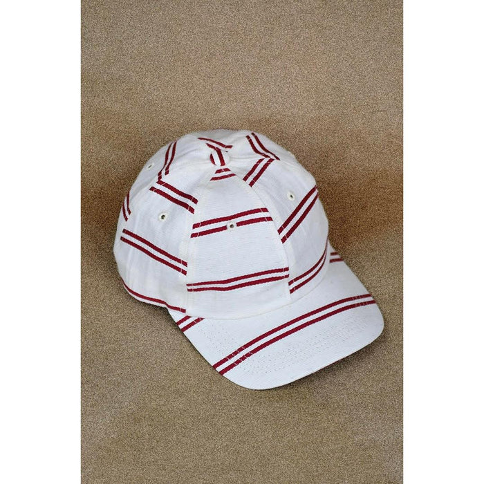 6-Panel Cap - Japanese Linen - BALLPARK RED STRIPE