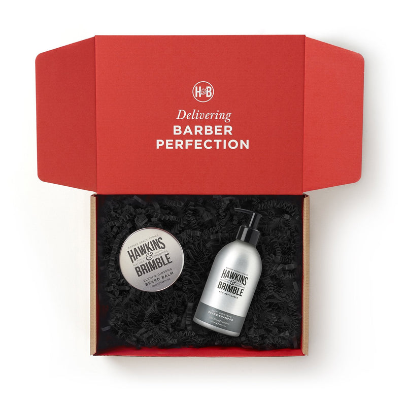 Hawkins & Brimble COM Eco-Refillable Beard Shampoo + Beard Balm Bundle