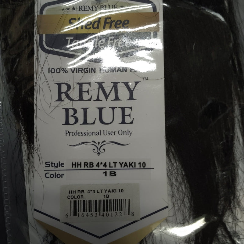 VIP Extensions remy blue 4 by 4 yaki 10" closure color 1B Hair Extension