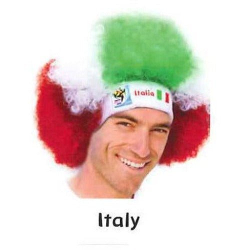 VIP Extensions Soccer Fan Afro Wig Hat - Vintage Collectible Official FIFA World Cup (14 Countries) Fan Wig