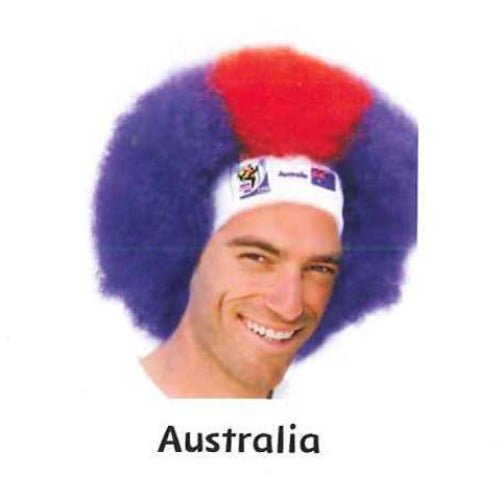 VIP Extensions Soccer Fan Afro Wig Hat - Vintage Collectible Official FIFA World Cup (14 Countries) Fan Wig