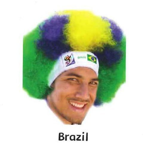 VIP Extensions Soccer Fan Afro Wig Hat - Vintage Collectible Official FIFA World Cup (14 Countries) Fan Wig