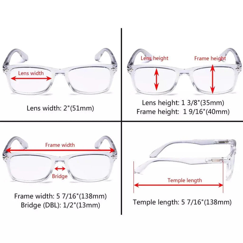 eyekeeper.com Retro Rectangle Reading Glasses Classic Chic Readers R075 Eyeglasses