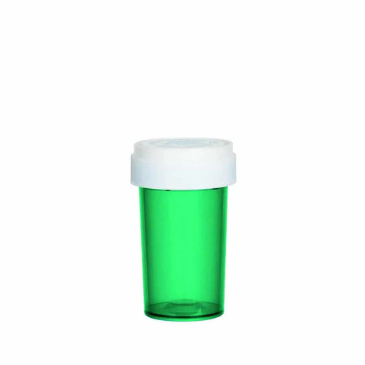 Vial Store 1-Clic Clear Vu Green Plastic Vials 16 Dram 170 Ct Laboratory Supplies
