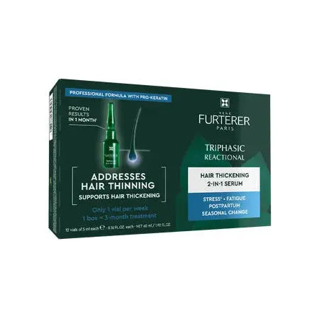 Rene Furterer Rene Furterer Triphasic Reactional Hair Thickening 2-in-1 Serum - 12 Vials of 5 ml Each Hair Thickening Serum