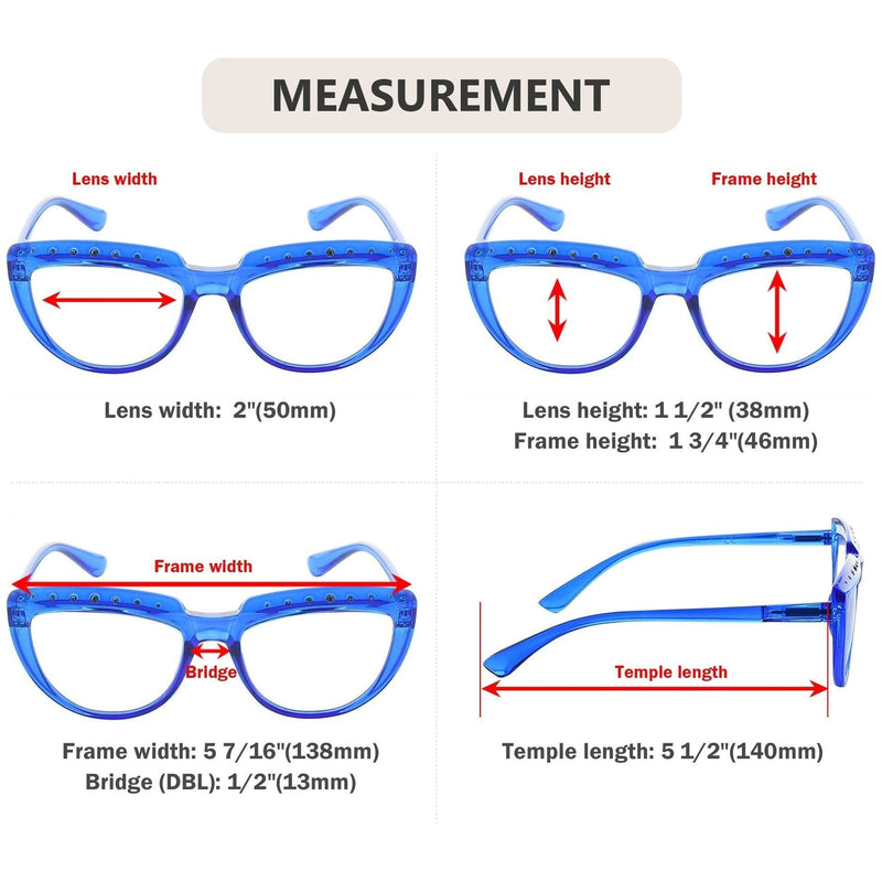 eyekeeper.com Rhinestone Half Moon Design Reading Glasses R2018 Eyeglasses