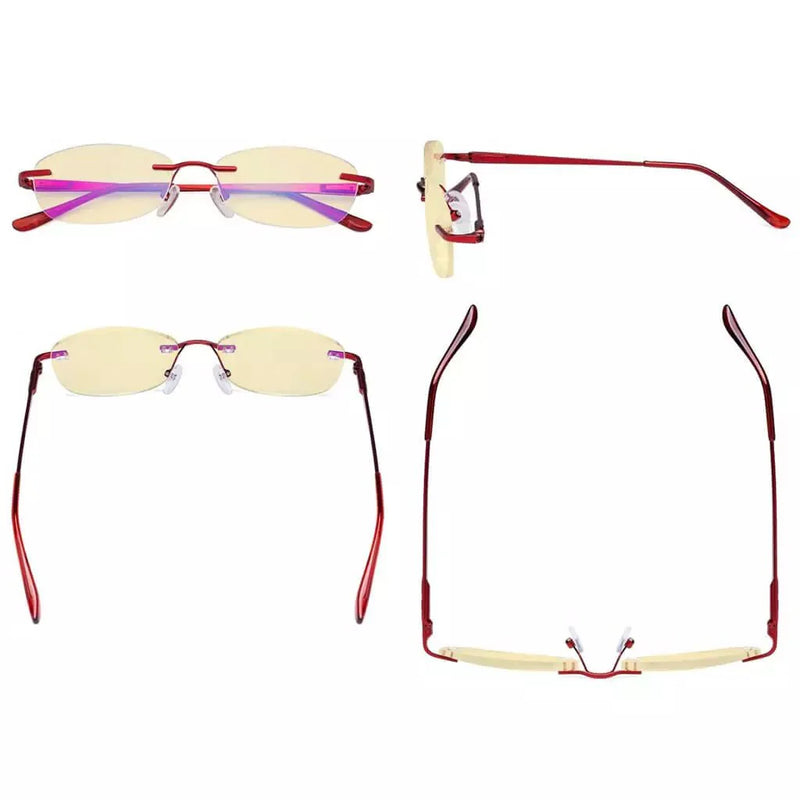 eyekeeper.com Rimless Blue Light Blocking Reading Glasses TMWK9903A Eyeglasses