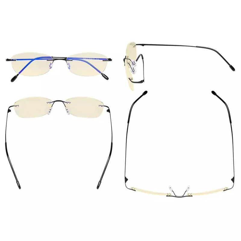 eyekeeper.com Rimless Blue Light Blocking Reading Glasses TMWK9903B Eyeglasses