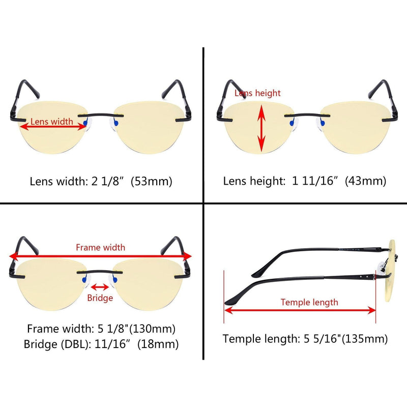 eyekeeper.com Rimless Blue Light Blocking Reading Glasses TMWK9901A Eyeglasses
