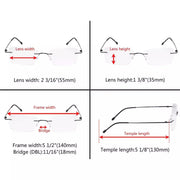 eyekeeper.com Rimless Metal Scholar Elegant Reading Glasses RWK9905 Eyeglasses