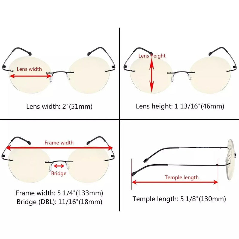 eyekeeper.com Rimless Multifocus Progressive Readers MWK9910 Eyeglasses