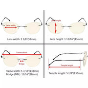 eyekeeper.com Rimless Pilot Progressive Multifocus Reading Glasses MWK9901B Eyeglasses