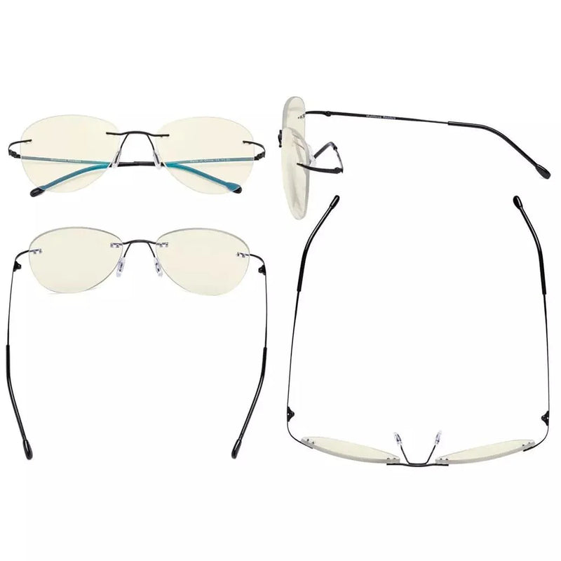 eyekeeper.com Rimless Pilot Progressive Multifocus Reading Glasses MWK9901B Eyeglasses