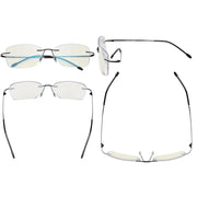 eyekeeper.com Rimless Progressive Multifocal Reading Glasses MWK9905B Eyeglasses
