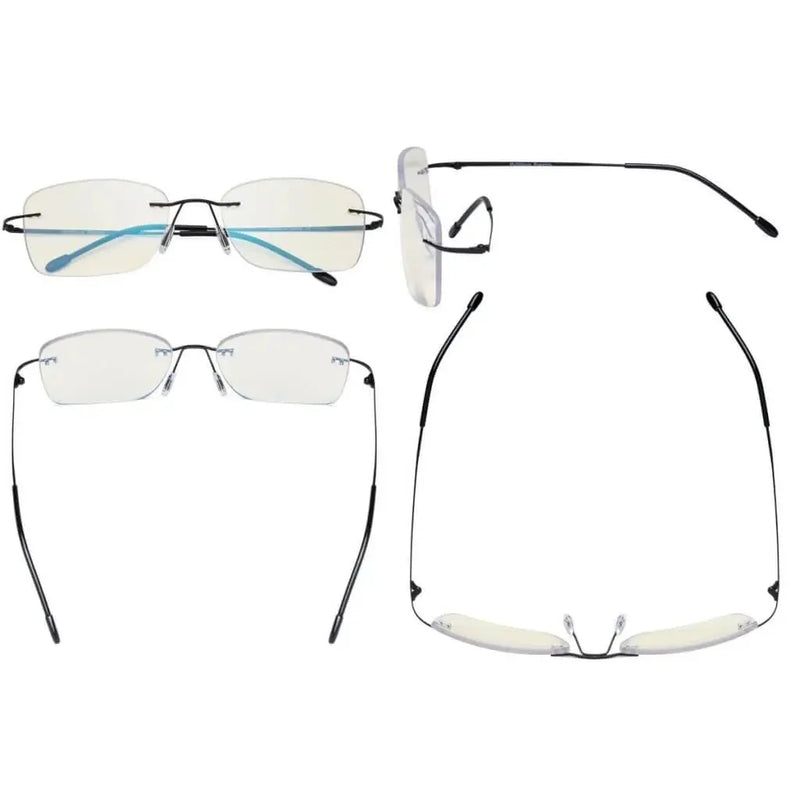 eyekeeper.com Rimless Progressive Multifocal Reading Glasses MWK9905B Eyeglasses