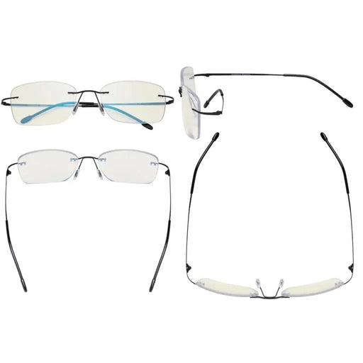 eyekeeper.com Rimless Progressive Multifocal Reading Glasses MWK9905B Eyeglasses
