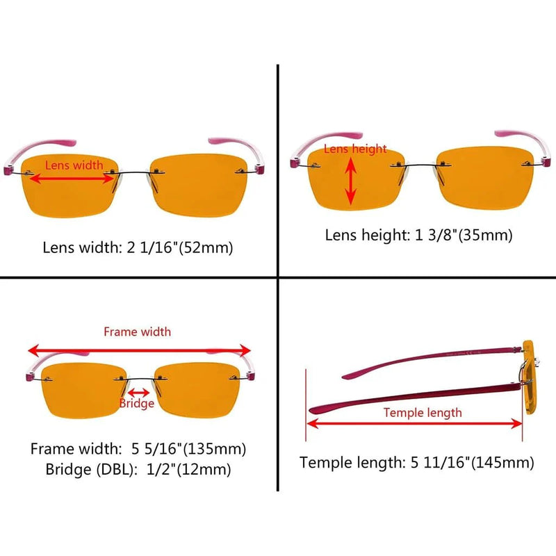 eyekeeper.com Rimless Rectangle Blue Light Blocking Eyeglasses DS14009 Eyeglasses