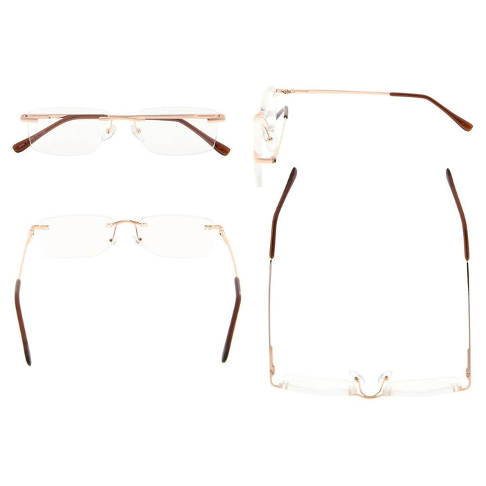 Eyekeeper.Com - Rimless Rectangle Reading Glasses R1612