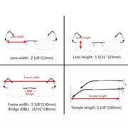 eyekeeper.com Rimless Spectacle Rectangle Reading Glasses RWK9904 Eyeglasses