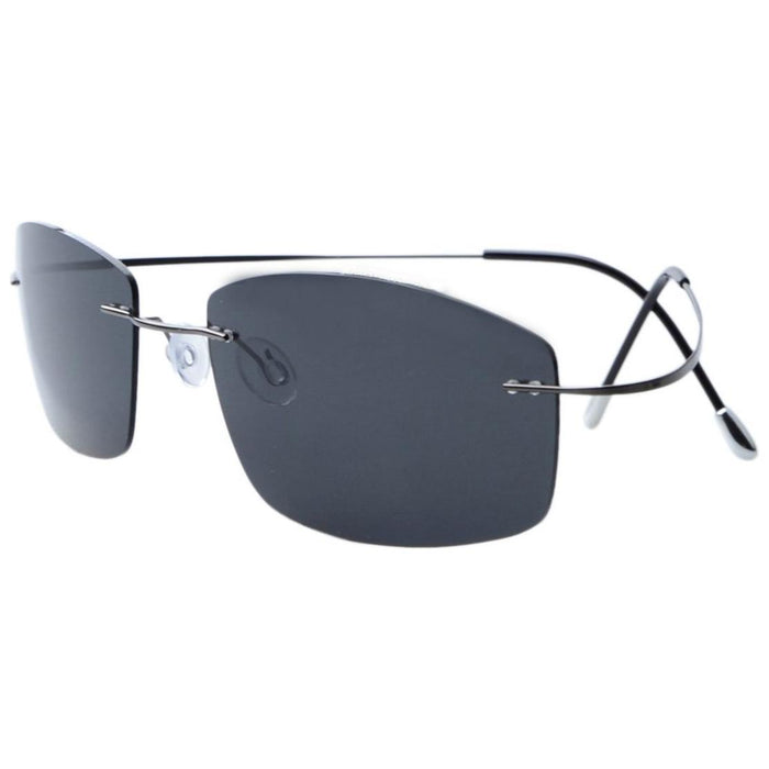 Eyekeeper.Com - Rectangle Rimless Titanium Frame Polarized Sunglasses S1504