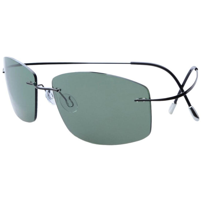 Eyekeeper.Com - Rectangle Rimless Titanium Frame Polarized Sunglasses S1504