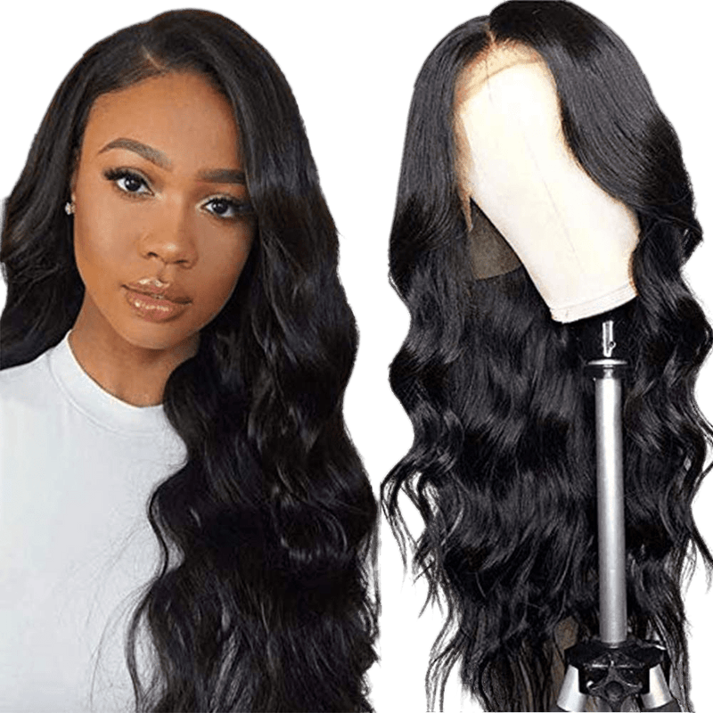 VIP Extensions RIO Body Wave Human Hair Front Lace Wig - Natural Black Human Hair Lace Front Wig