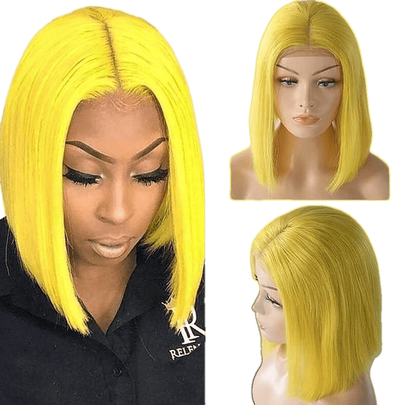 VIP Extensions RIO Lace Front U Part Human Hair Bob Wig Straight Human Hair Full Lace Wig