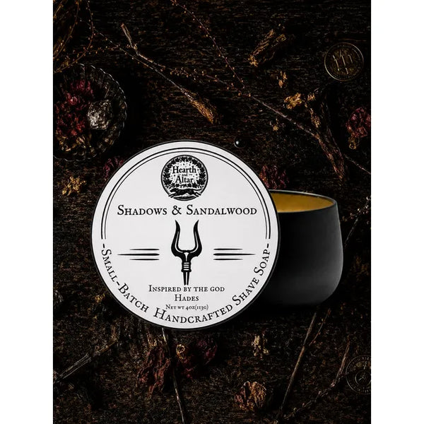 Hearth and Altar Hearth and Altar Shadows & Sandalwood - Shave Soap 4 Oz Shaving & Grooming Black