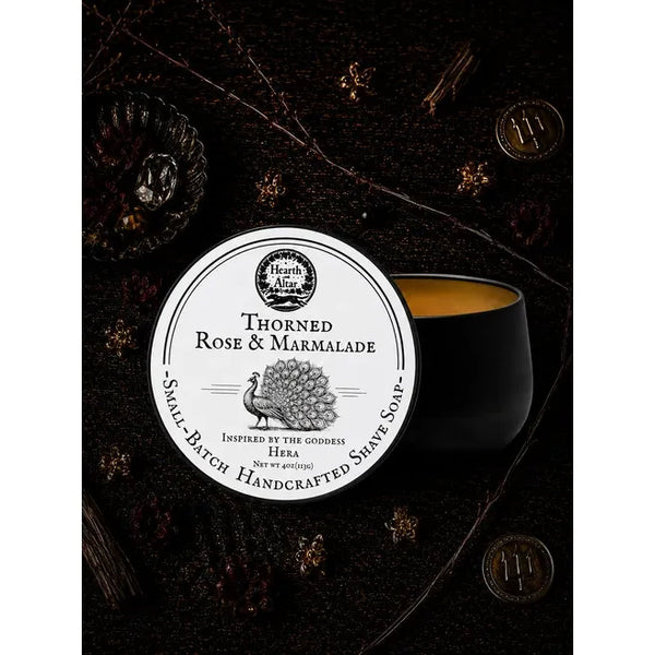 Hearth and Altar Hearth and Altar Thorned Rose and Marmalade - Shave Soap 4 Oz Shaving & Grooming Black