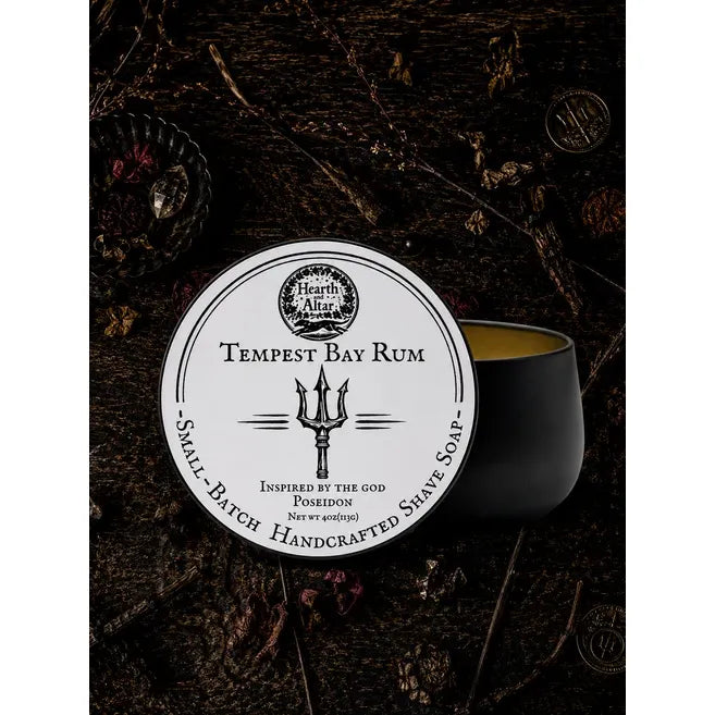 Hearth and Altar Hearth And Alta Tempest Bay Rum - Shave Soap 4 Oz Shaving & Grooming Black