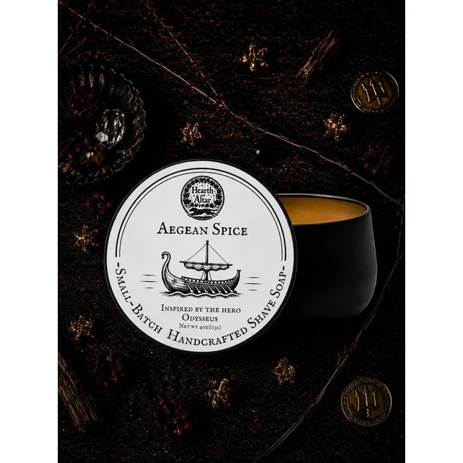 Hearth and Altar Hearth and Altar Aegean Spice- Shave Soap 4 Oz Shaving & Grooming Black