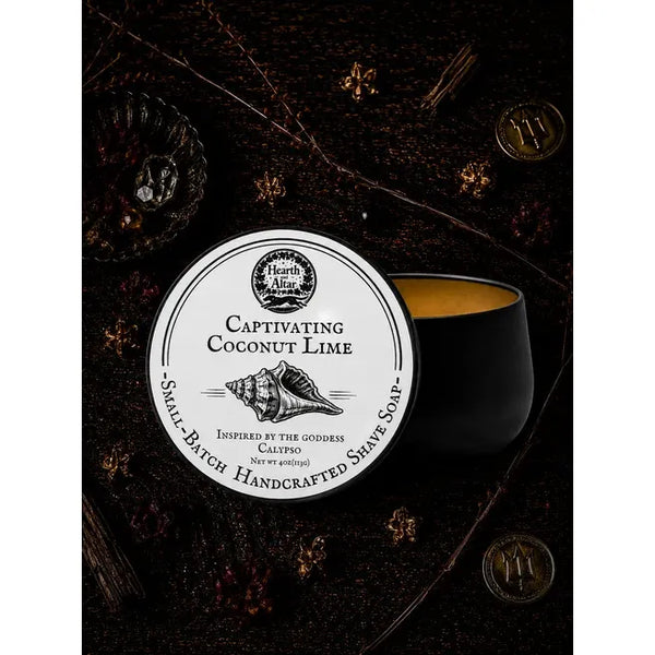 Hearth and Altar Hearth and Altar Captivating Coconut Lime - Shave Soap 4 Oz Shaving & Grooming Black